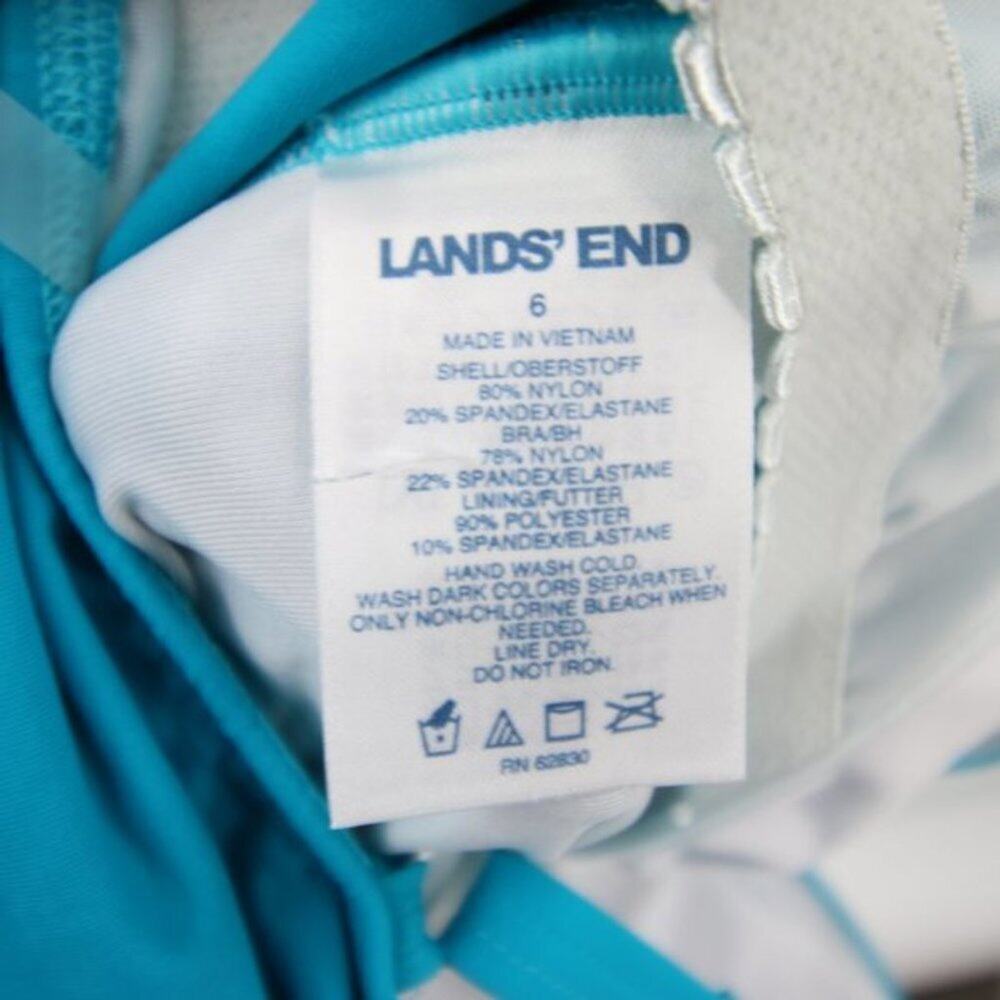 Lands End Aqua Blue Turquoise Twist Swim Tankini Top Size 6 NWOT - Picture 8 of 10